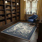 Blue Pagoda Garden Hand Tufted Wool Rug - MAIA HOMES