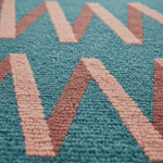 Blue Zic Zag Hand Tufted Round Rug - MAIA HOMES