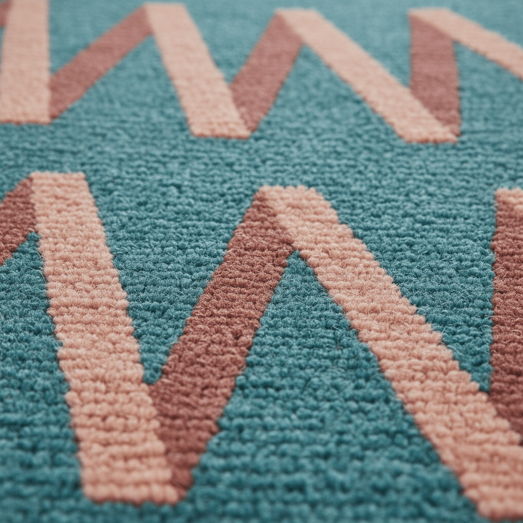 Blue Zic Zag Hand Tufted Round Rug - MAIA HOMES