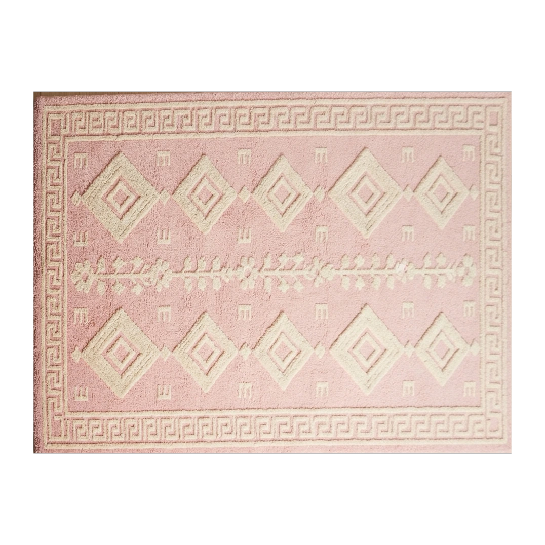 Blush Keystone Lattice Hand Tufted Wool Rug - alternate view