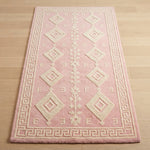 Blush Keystone Lattice Hand Tufted Wool Rug — pink, cream, ivory tribal rug by Maia Homes