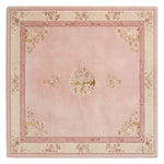 Blush Temple Lotus Square Hand Tufted Rug shown flat on a white background
