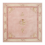 Blush Temple Lotus Square Hand Tufted Rug