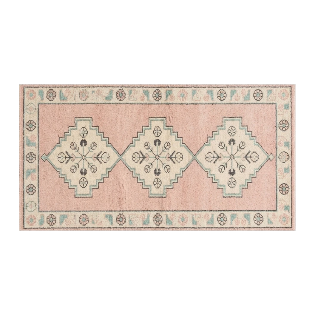 Blush Triple Diamond Hand Tufted Runner Rug - alternate view