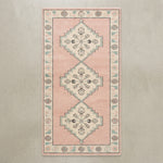 Blush Triple Diamond Hand Tufted Runner Rug — pink, cream, gray tribal rug by Maia Homes