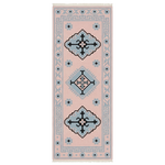 Blush Geometric Medallion Hand Knotted Runner Rug
