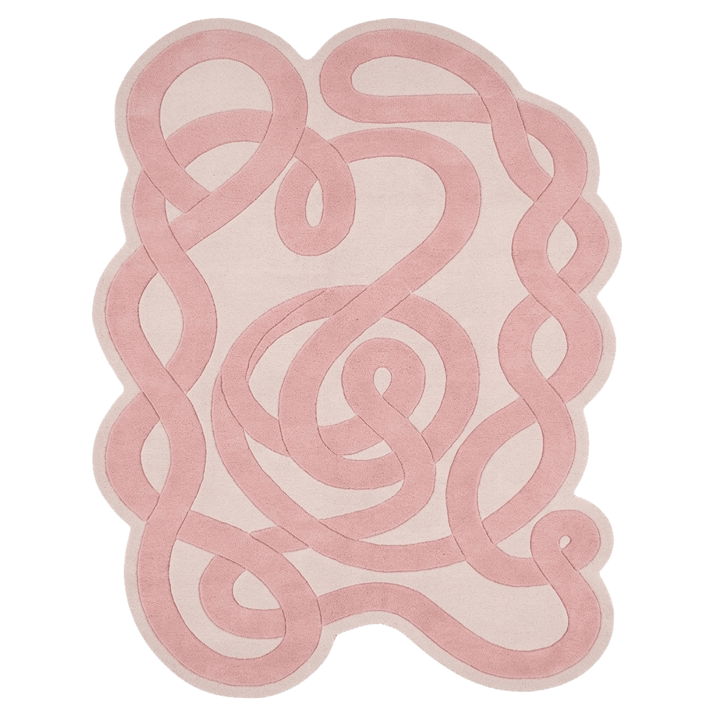 Blush Ribbon Flow Hand Tufted Rug - MAIA HOMES