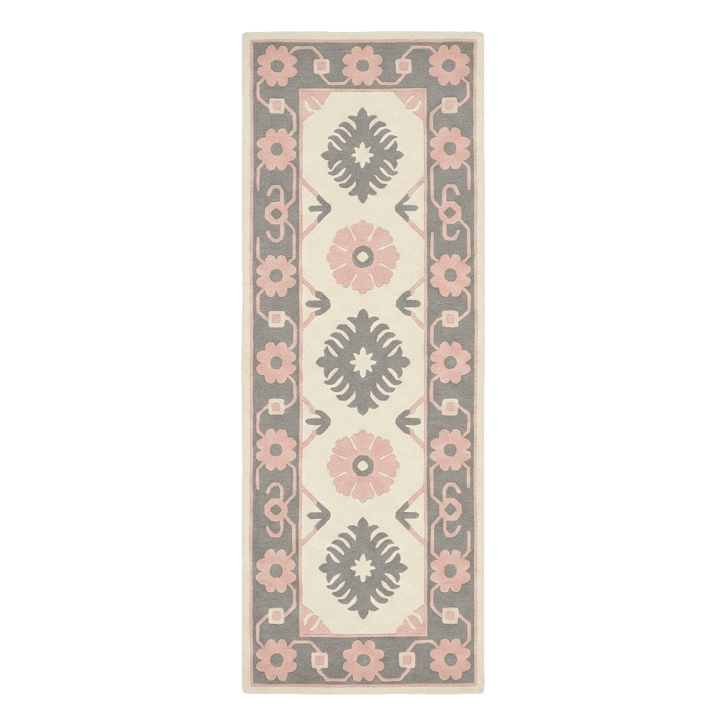 Blush & Charcoal Heritage Hand Tufted Runner Rug - MAIA HOMES