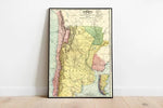 South America Map Wall Print| 1897 South America Map