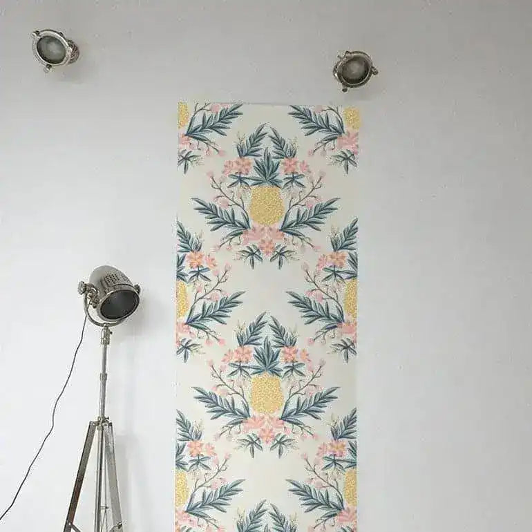 Vintage Island Pineapple Tropical Wallpaper