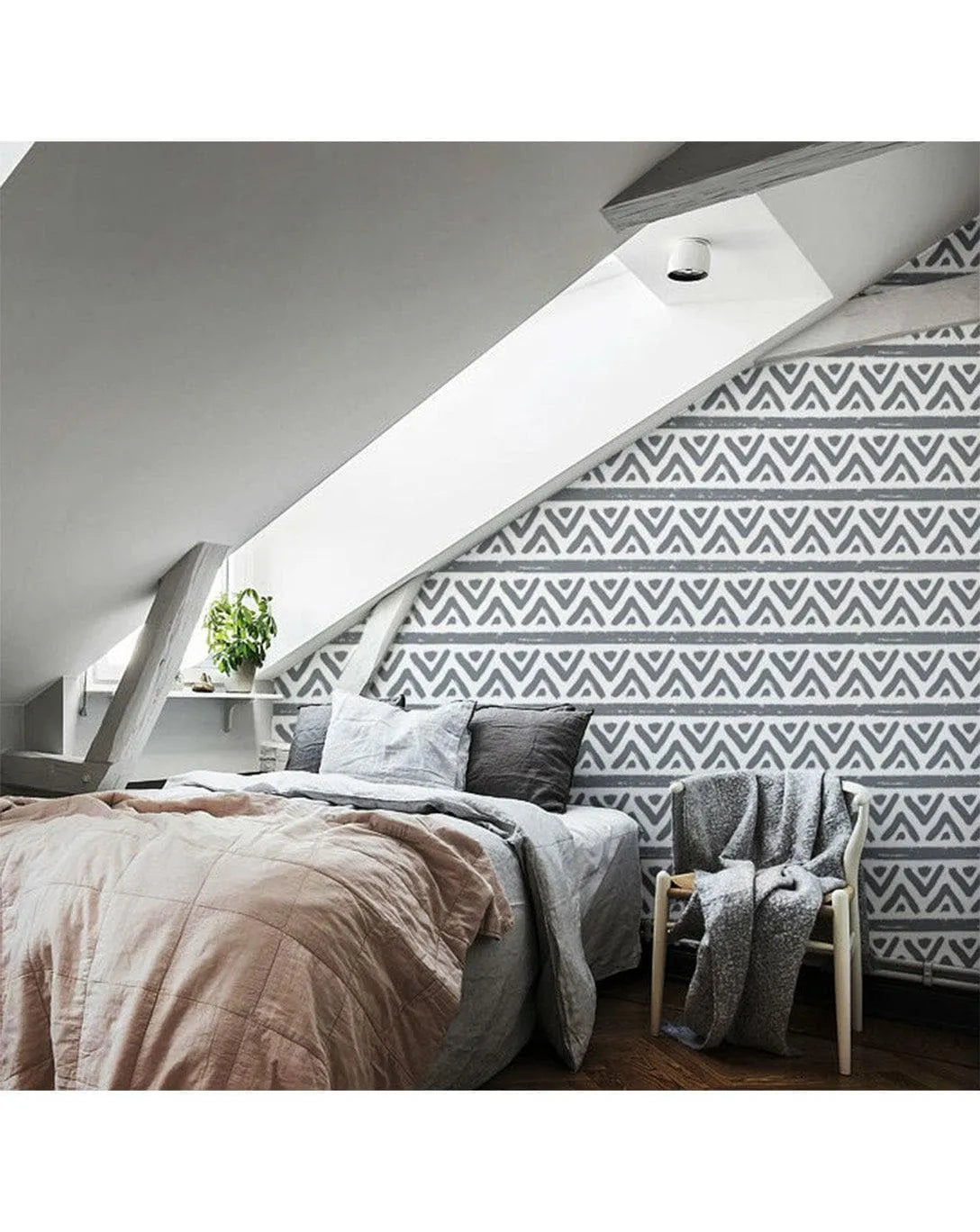 Bold Geometric Triangle & Line Removable Wallpaper