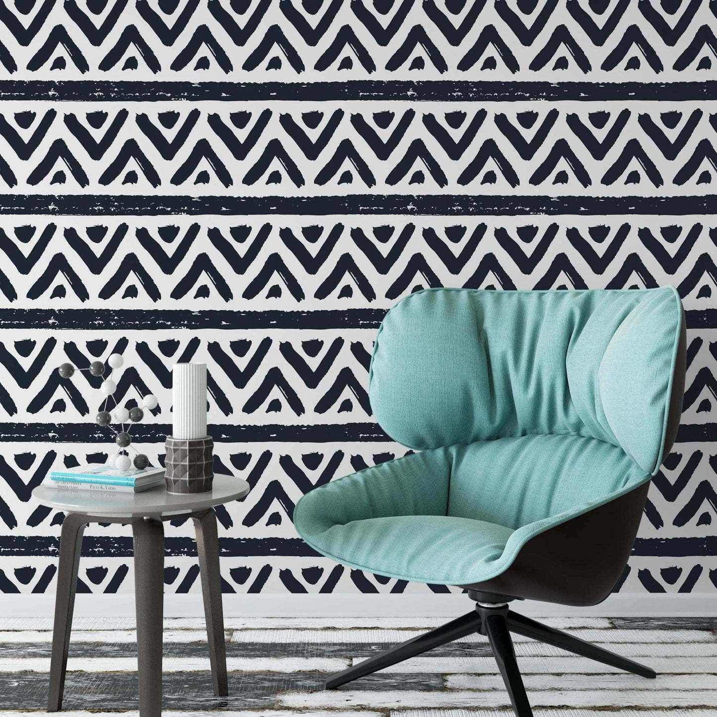 Bold Geometric Triangle & Line Removable Wallpaper