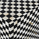 Checkerboard Bone Inlay 7-Drawer Dresser – Black