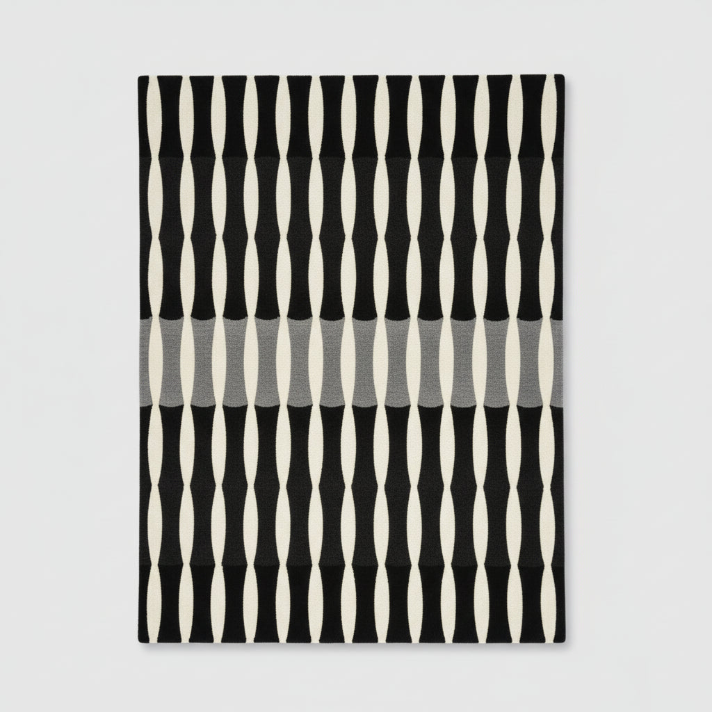 Bone and Stick Hand Tufted Wool Rug