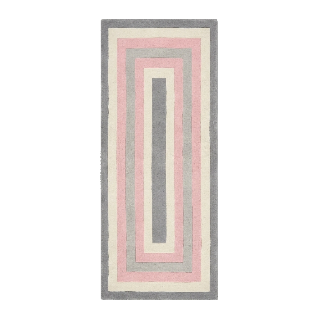 Bordered Pastel Hand Tufted Runner Rug
