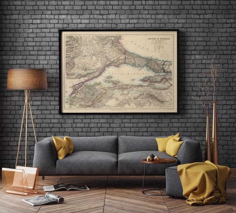 Bosphorus Map Print| Fine Art Prints| 1876 Bosphorus Map 