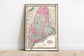Boston City Map Wall Print| Framed Map Wall Decor 1862 Map of Maine| Maine Old Map 