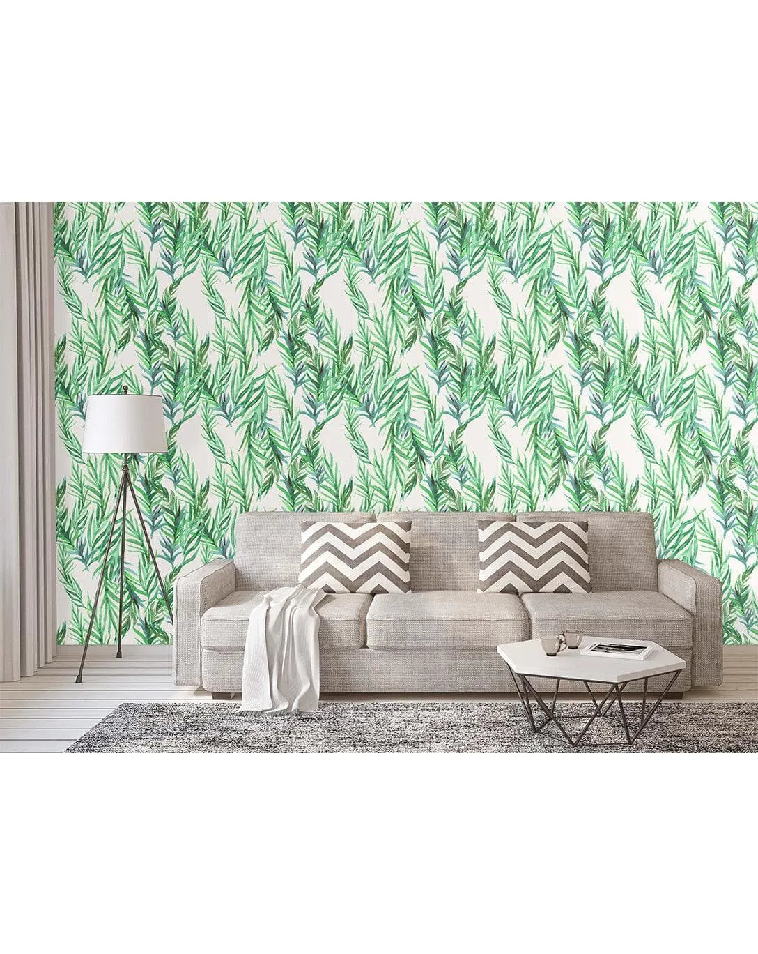 Botanical Green Leaves Removable Wallpaper