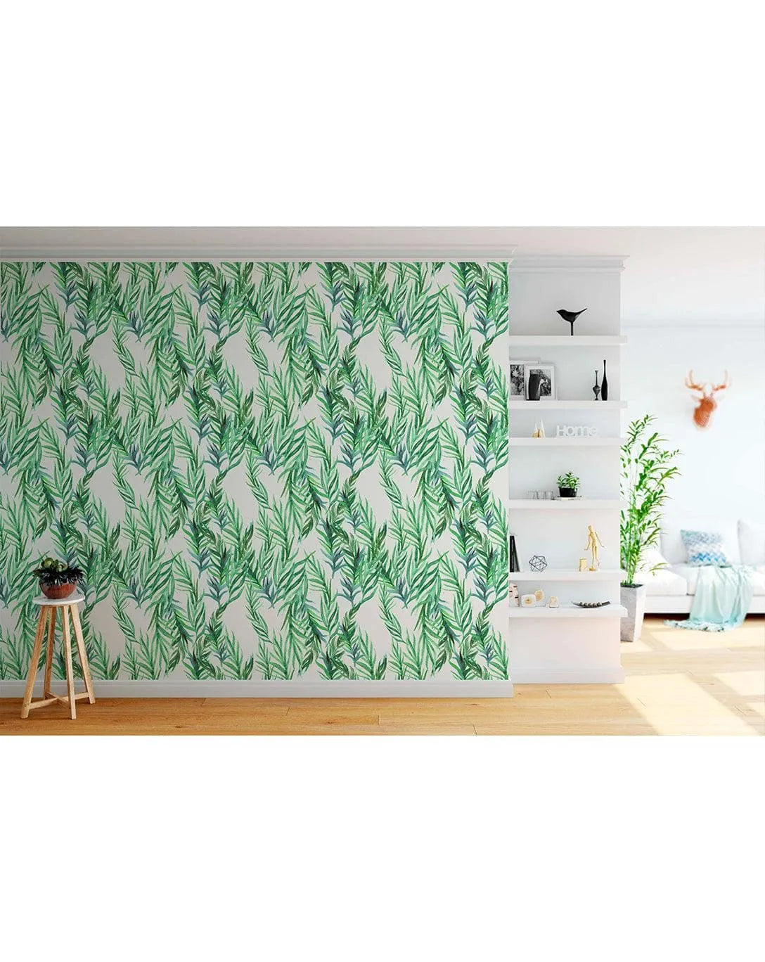 Botanical Green Leaves Removable Wallpaper