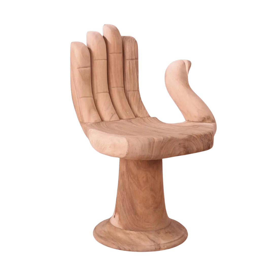 Buddha Hand Wooden Accent Chair