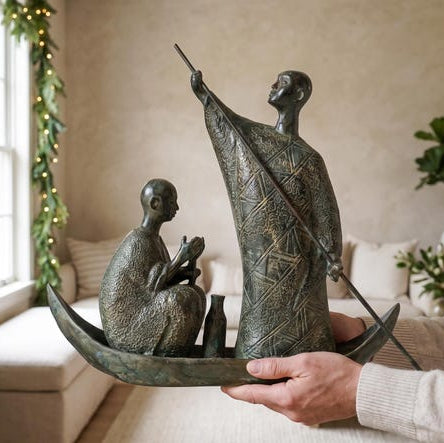 Brass Abstract Boat Sculpture