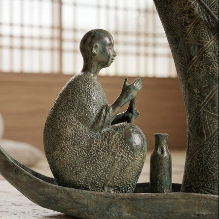 Brass Abstract Boat Sculpture