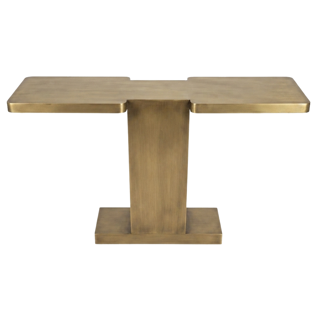 Brassed T Shaped Console Table