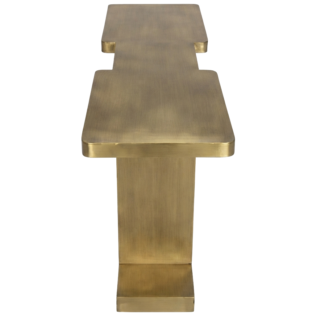 Brassed T Shaped Console Table