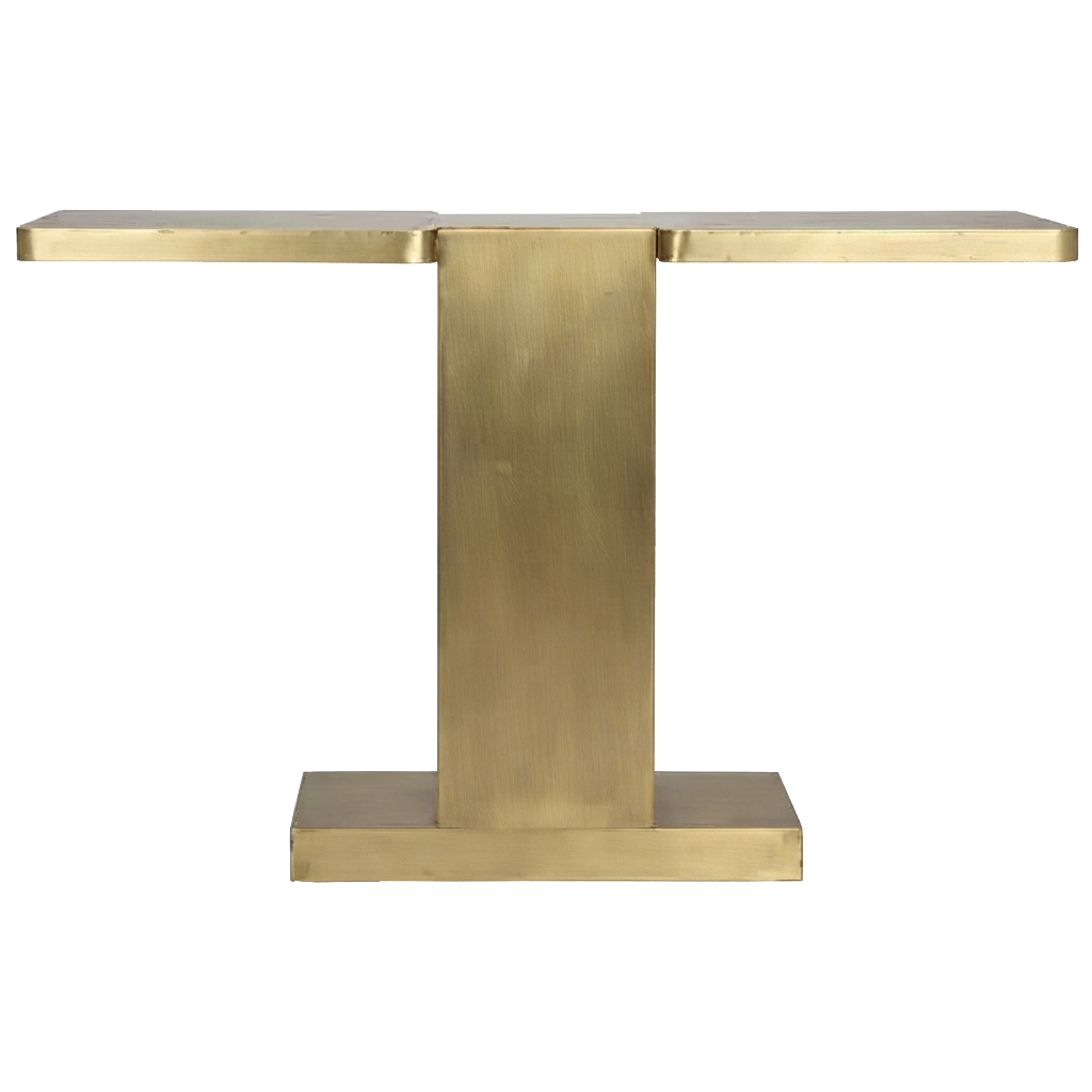 Brassed T Shaped Console Table
