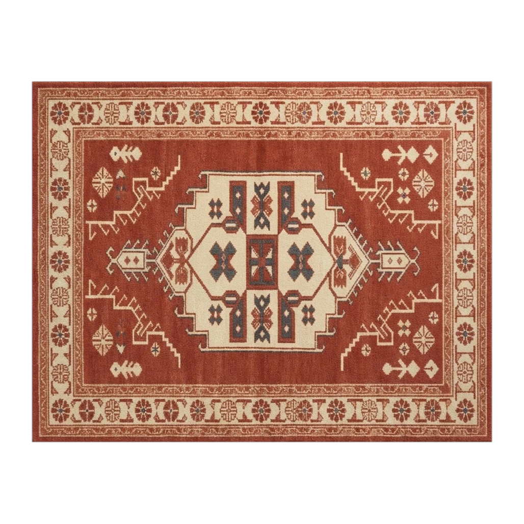 Brick Kazak Crest Hand Tufted Rug - alternate view