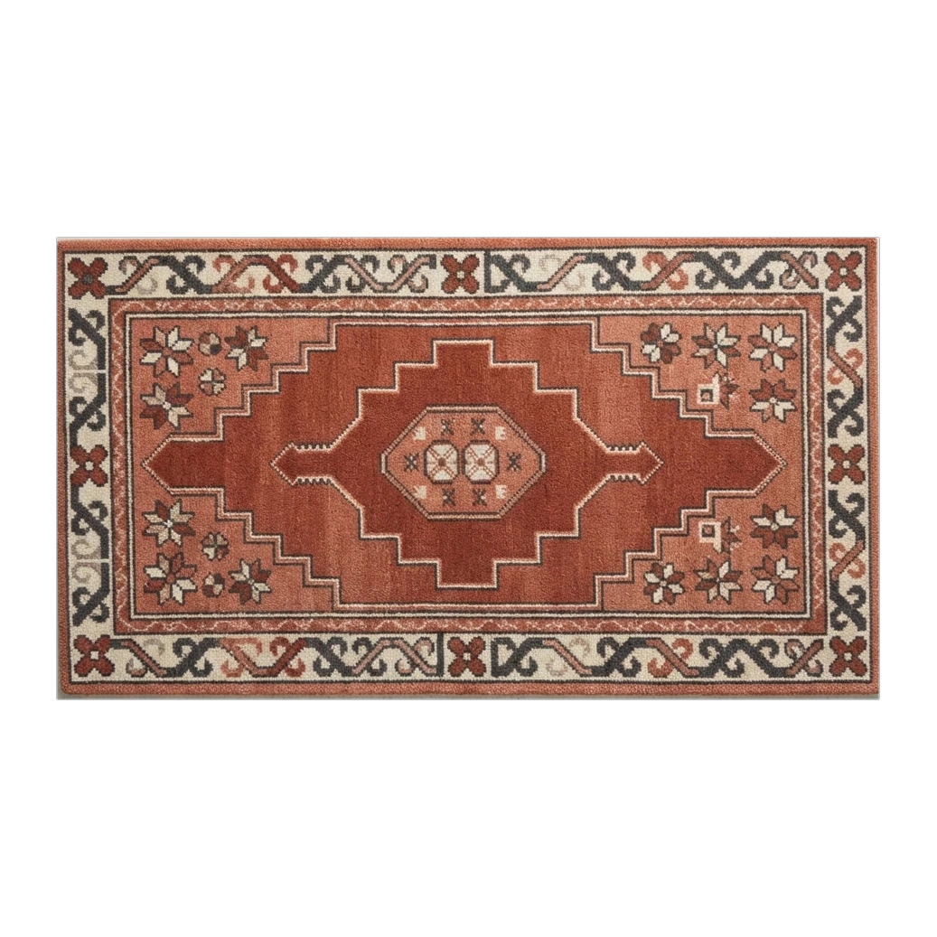 Brick Stepped Crest Hand Tufted Runner Rug - alternate view