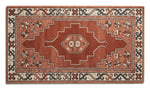 Brick Stepped Crest Hand Tufted Runner Rug shown flat on a white background