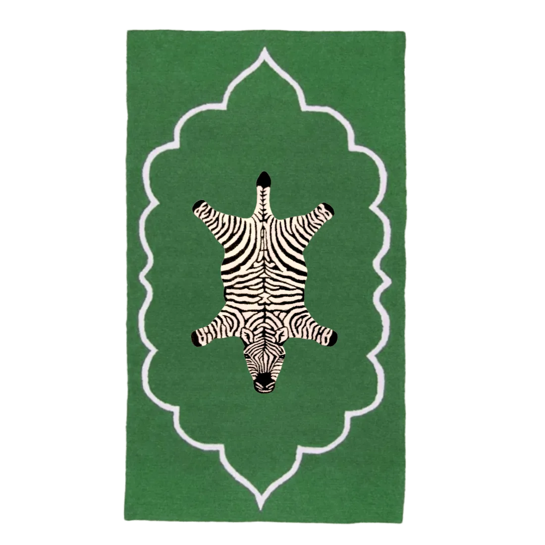 Royal Zebra Hand Tufted Wool Rug - Green