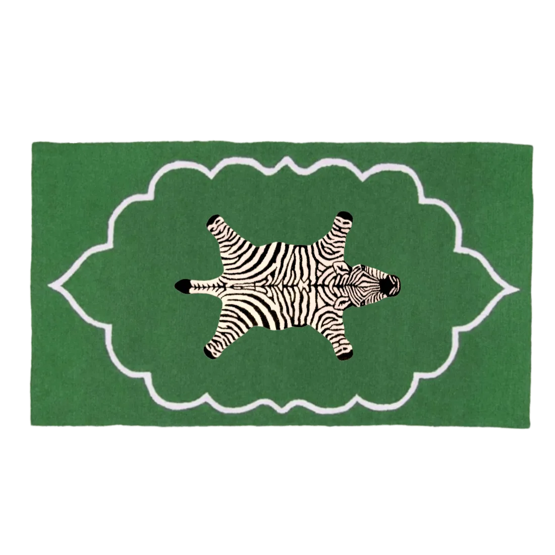 Royal Zebra Hand Tufted Wool Rug - Green