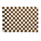 Brown and White Classic Checker Wool Rug