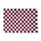 Burgundy and White Classic Checker Wool Rug