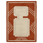 Burnt Orange Geometric Field Hand Tufted Rug - MAIA HOMES