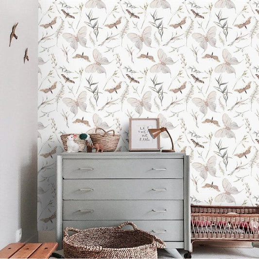 Butterflies and Delicate Botanical Wallpaper Butterflies and Delicate Botanical Wallpaper Butterflies and Delicate Botanical Wallpaper 