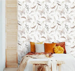 Butterflies and Delicate Botanical Wallpaper