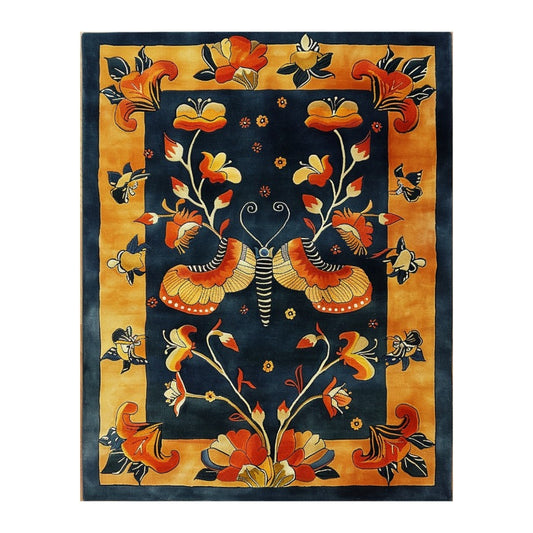 Butterfly Blossom Elegance Tufted Wool Rug