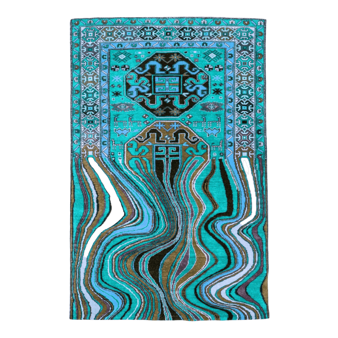 Alaia Persian Turquoise Melting Area Rug
