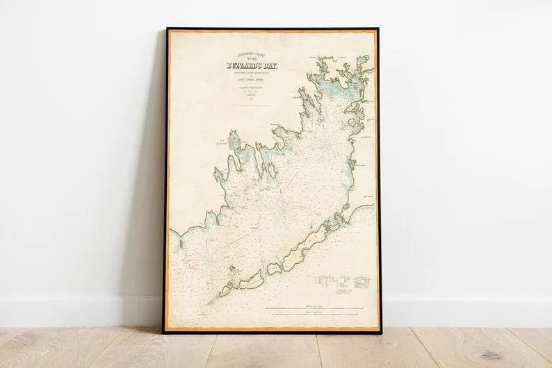 Buzzards Bay Map Wall Print| 1876 Massachusetts Map