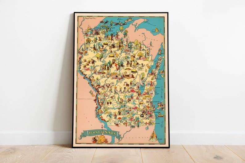 California Map Print| Fine Art Prints California Map Print| Fine Art Prints Wisconsin Map Print| Fine Art Prints 
