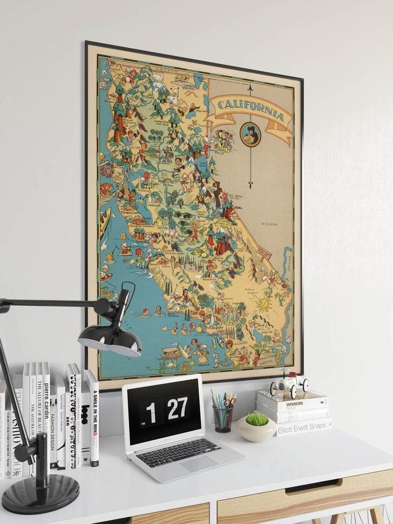 California Map Print| Fine Art Prints California Map Print| Fine Art Prints 