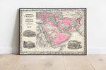 Middle East Map Wall Print| 1862 Middle East Map Poster Print