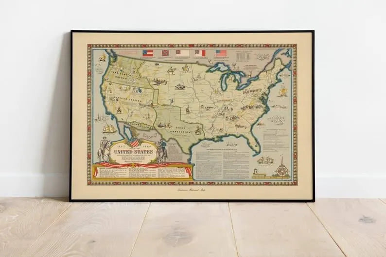 United States Map Print| Art History