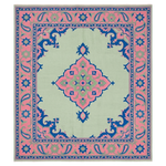 Celadon Rose Paisley Garden Hand Tufted Wool Rug 