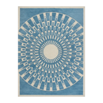 Cerulean Sunburst Deco Hand Tufted Wool Rug - alternate view