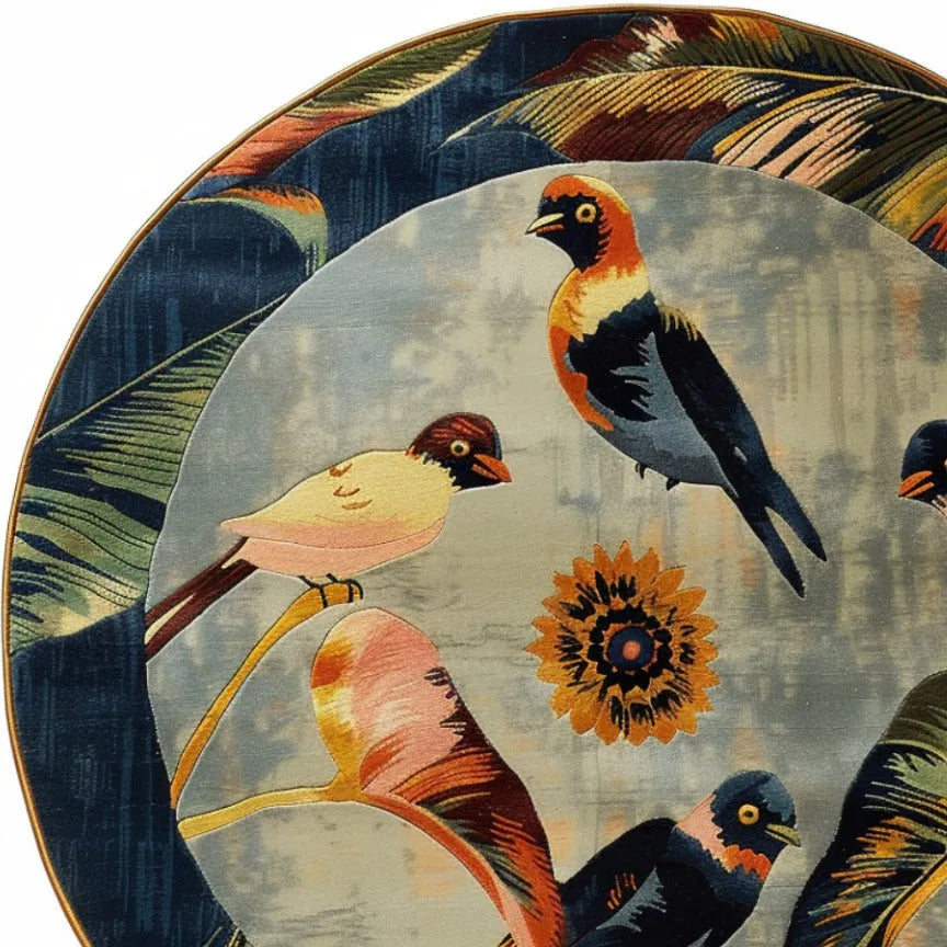 Charming Chirps Hand Tufted Round Rug