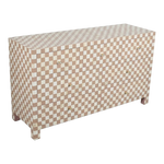 Checkerboard Bone Inlay 7-Drawer Dresser – Almond